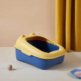 Maxbell Cat Litter Box Semi Enclosed Portable Comfortable Splashproof Cat Sand Box yellow