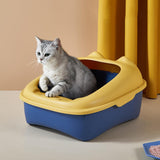 Maxbell Cat Litter Box Semi Enclosed Portable Comfortable Splashproof Cat Sand Box yellow