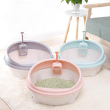 Maxbell Cat Litter Box Anti Splashing Privacy Walls Comfortable Cat Sandbox Durable green