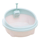 Maxbell Cat Litter Box Anti Splashing Privacy Walls Comfortable Cat Sandbox Durable green