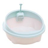 Maxbell Cat Litter Box Anti Splashing Privacy Walls Comfortable Cat Sandbox Durable green