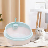 Maxbell Cat Litter Box Anti Splashing Privacy Walls Comfortable Cat Sandbox Durable green