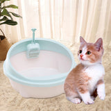 Maxbell Cat Litter Box Anti Splashing Privacy Walls Comfortable Cat Sandbox Durable green