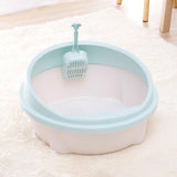 Maxbell Cat Litter Box Anti Splashing Privacy Walls Comfortable Cat Sandbox Durable green