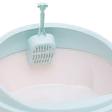 Maxbell Cat Litter Box Anti Splashing Privacy Walls Comfortable Cat Sandbox Durable green