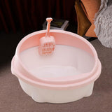 Maxbell Cat Litter Box Anti Splashing Privacy Walls Comfortable Cat Sandbox Durable pink