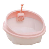 Maxbell Cat Litter Box Anti Splashing Privacy Walls Comfortable Cat Sandbox Durable pink
