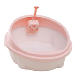 Maxbell Cat Litter Box Anti Splashing Privacy Walls Comfortable Cat Sandbox Durable pink