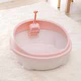 Maxbell Cat Litter Box Anti Splashing Privacy Walls Comfortable Cat Sandbox Durable pink