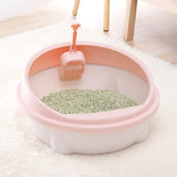 Maxbell Cat Litter Box Anti Splashing Privacy Walls Comfortable Cat Sandbox Durable pink