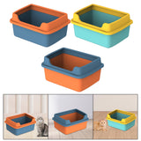 Maxbell Cat Litter Boxes for Indoor Cats Open Air for Kitten Litter Boxes Low Entry Blue