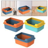 Maxbell Cat Litter Boxes for Indoor Cats Open Air for Kitten Litter Boxes Low Entry Blue