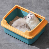 Maxbell Cat Litter Boxes for Indoor Cats Open Air for Kitten Litter Boxes Low Entry Blue
