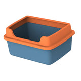 Maxbell Cat Litter Boxes for Indoor Cats Open Air for Kitten Litter Boxes Low Entry Blue