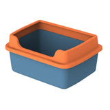 Maxbell Cat Litter Boxes for Indoor Cats Open Air for Kitten Litter Boxes Low Entry Blue