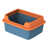Maxbell Cat Litter Boxes for Indoor Cats Open Air for Kitten Litter Boxes Low Entry Blue
