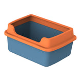 Maxbell Cat Litter Boxes for Indoor Cats Open Air for Kitten Litter Boxes Low Entry Blue