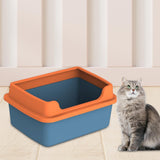 Maxbell Cat Litter Boxes for Indoor Cats Open Air for Kitten Litter Boxes Low Entry Blue