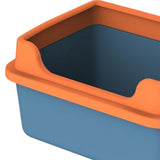 Maxbell Cat Litter Boxes for Indoor Cats Open Air for Kitten Litter Boxes Low Entry Blue
