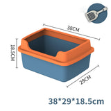 Maxbell Cat Litter Boxes for Indoor Cats Open Air for Kitten Litter Boxes Low Entry Blue