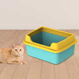 Maxbell Cat Litter Boxes for Indoor Cats Open Air for Kitten Litter Boxes Low Entry Green