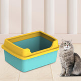 Maxbell Cat Litter Boxes for Indoor Cats Open Air for Kitten Litter Boxes Low Entry Green