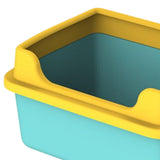 Maxbell Cat Litter Boxes for Indoor Cats Open Air for Kitten Litter Boxes Low Entry Green