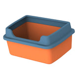 Maxbell Cat Litter Boxes for Indoor Cats Open Air for Kitten Litter Boxes Low Entry Orange