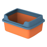 Maxbell Cat Litter Boxes for Indoor Cats Open Air for Kitten Litter Boxes Low Entry Orange