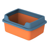 Maxbell Cat Litter Boxes for Indoor Cats Open Air for Kitten Litter Boxes Low Entry Orange
