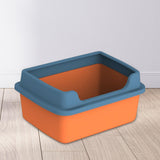 Maxbell Cat Litter Boxes for Indoor Cats Open Air for Kitten Litter Boxes Low Entry Orange