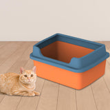 Maxbell Cat Litter Boxes for Indoor Cats Open Air for Kitten Litter Boxes Low Entry Orange