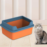 Maxbell Cat Litter Boxes for Indoor Cats Open Air for Kitten Litter Boxes Low Entry Orange