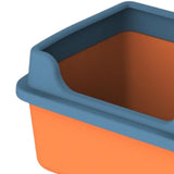 Maxbell Cat Litter Boxes for Indoor Cats Open Air for Kitten Litter Boxes Low Entry Orange