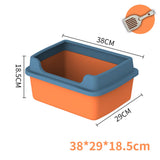Maxbell Cat Litter Boxes for Indoor Cats Open Air for Kitten Litter Boxes Low Entry Orange