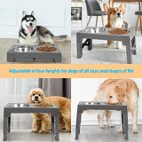 Maxbell Dog Food Bowls Adjustable to 5 Height Feeding Bowl 1.1L Bowl Dog Dish Modern