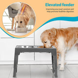 Maxbell Dog Food Bowls Adjustable to 5 Height Feeding Bowl 1.1L Bowl Dog Dish Modern