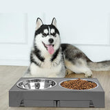 Maxbell Dog Food Bowls Adjustable to 5 Height Feeding Bowl 1.1L Bowl Dog Dish Modern