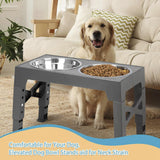 Maxbell Dog Food Bowls Adjustable to 5 Height Feeding Bowl 1.1L Bowl Dog Dish Modern