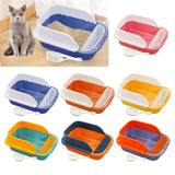 Maxbell Cat Litter Box with Scoop Detachable Tall Kitty Litter Pan Cat Toilet Pink Large