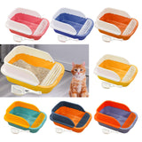 Maxbell Cat Litter Box with Scoop Detachable Tall Kitty Litter Pan Cat Toilet Pink Large