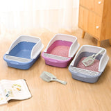 Maxbell Cat Litter Box with Scoop Detachable Tall Kitty Litter Pan Cat Toilet Pink Large