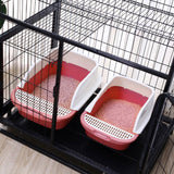 Maxbell Cat Litter Box with Scoop Detachable Tall Kitty Litter Pan Cat Toilet Pink Large