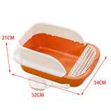 Maxbell Cat Litter Box with Scoop Detachable Tall Kitty Litter Pan Cat Toilet Orange Large