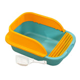 Maxbell Cat Litter Box with Scoop Detachable Tall Kitty Litter Pan Cat Toilet Green Large