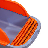 Maxbell Cat Litter Box with Scoop Detachable Tall Kitty Litter Pan Cat Toilet Blue Orange Large