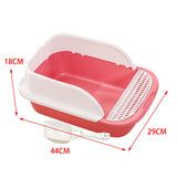 Maxbell Cat Litter Box with Scoop Detachable Tall Kitty Litter Pan Cat Toilet Pink Medium
