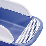 Maxbell Cat Litter Box with Scoop Detachable Tall Kitty Litter Pan Cat Toilet Blue Medium