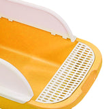 Maxbell Cat Litter Box with Scoop Detachable Tall Kitty Litter Pan Cat Toilet Yellow Medium