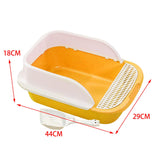 Maxbell Cat Litter Box with Scoop Detachable Tall Kitty Litter Pan Cat Toilet Yellow Medium